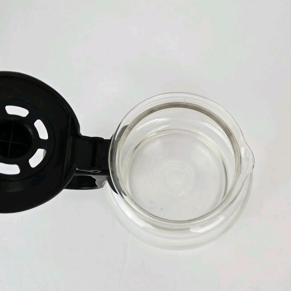 MR COFFEE 4‎ CUP GLASS REPLACEMENT POT CARAFE DECANTER BLACK Lid WITH Handle